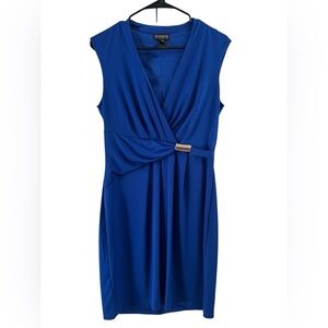 Blue classy stretchy royal blue mini dress